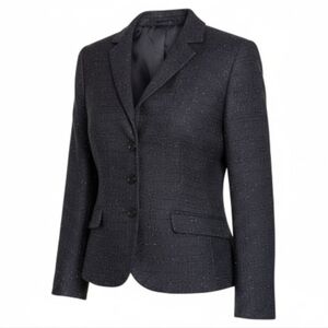 Sag Harbor Vintage Petite Black Metallic Tweed Blazer Classic Jacket Plus Size